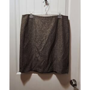 First Issue Liz Claiborne Skirt Women's 14 Tan Brown Lined Side Zip Business